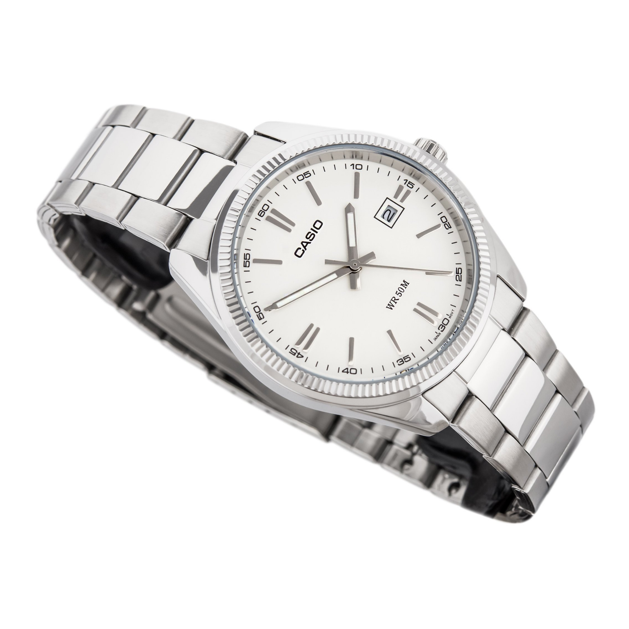 Casio Enticer Date Silver Chain Watch MTP-1302D-7A1VDF - Image 2