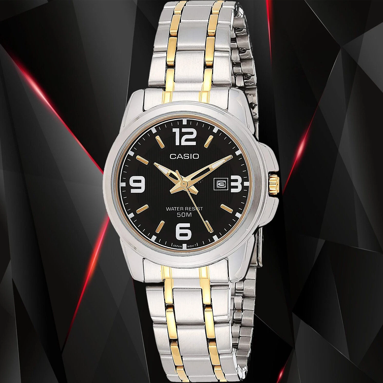 Casio LTP-1314SG-1AVDF Two Tone Stainless Steel Strap Watch for Women - Image 2
